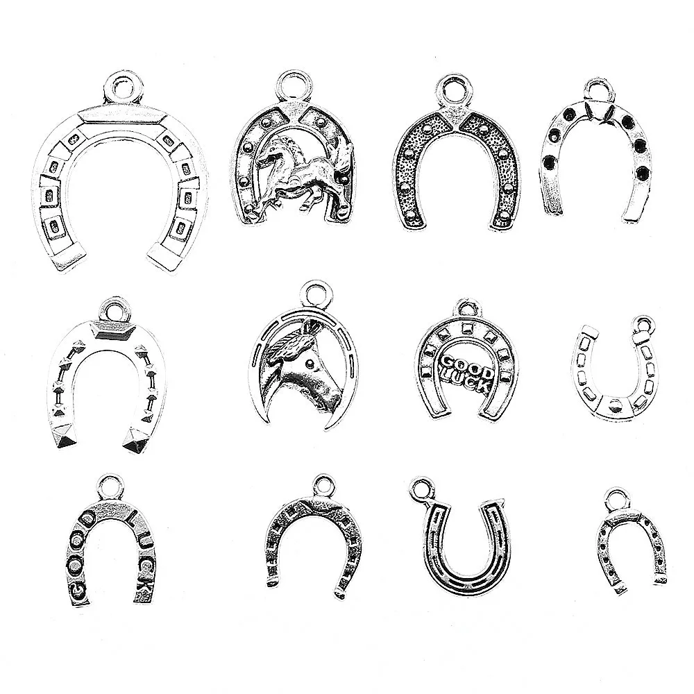 Подвеска в виде подковы амулеты античный серебряный цвет лошадь обувь ювелирные