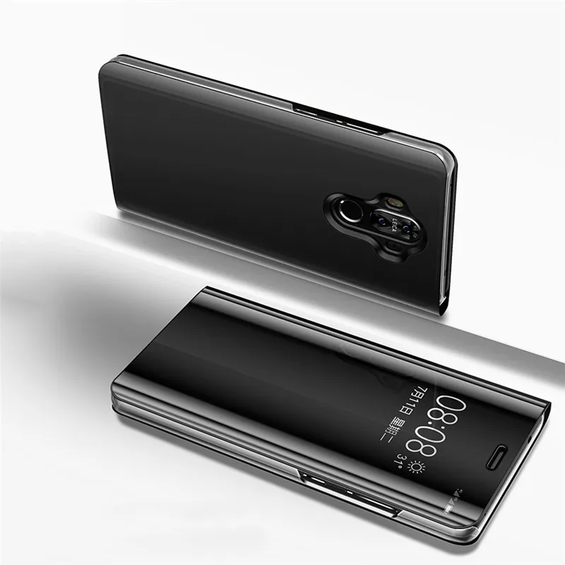 Зеркальные кожаные флип Чехлы для Huawei Mate 10 9 Pro 8 Coque P9 P10 Plus P20 прозрачный умный