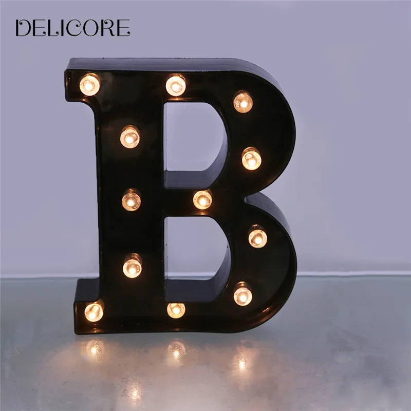 DELICORE Новый светодио дный лампы Night Light детей шатер черный письмо бар свет Винтаж