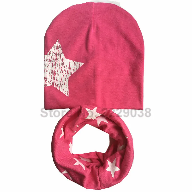 Rose one star set Осень-зима крючком Дети Шапки для девочек и мальчиков Кепки Детские шапочки Кепки S малышей Шапка Шарф Ошейники, Детская шапка и шарф-снуд с принтом - Цвет: Rose one star set