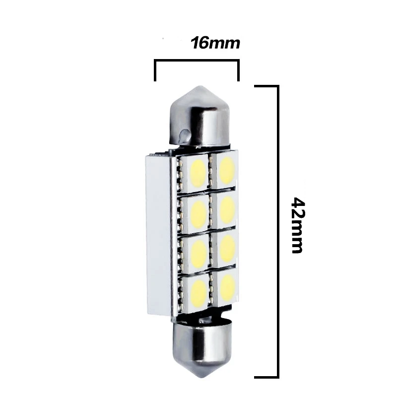 Festoon CAN BUS 42 мм светодиодный C5W CANBUS без ошибок 8 SMD 5050 Светодиодный светильник для