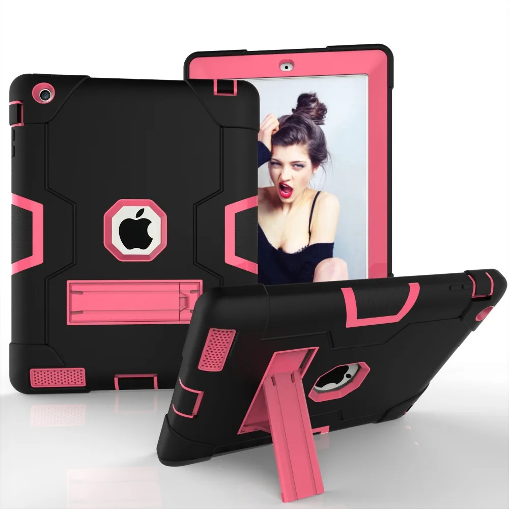 Для iPad 2/3/4 сверхпрочный ударопрочный гибридный резиновый прочный защитный чехол