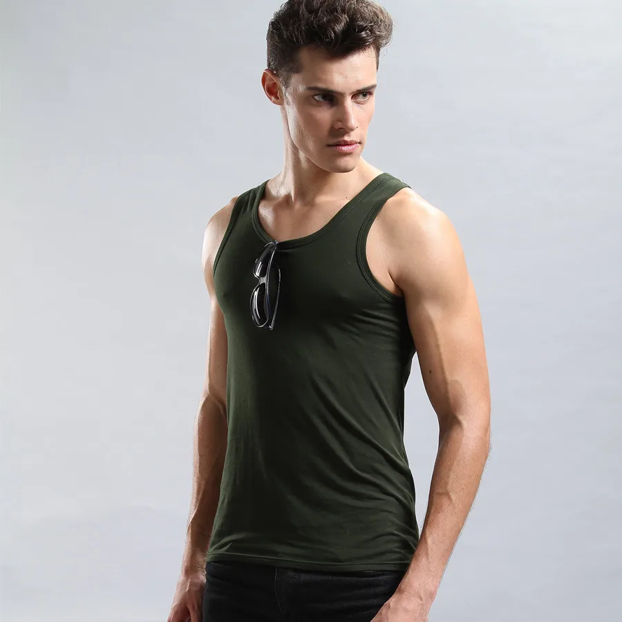 95% Cotton Men's Undershirts vest underwear fashion brand men sexy Mens Sleeveless Top Male Muscle Vest Bottoming Shirt | Мужская