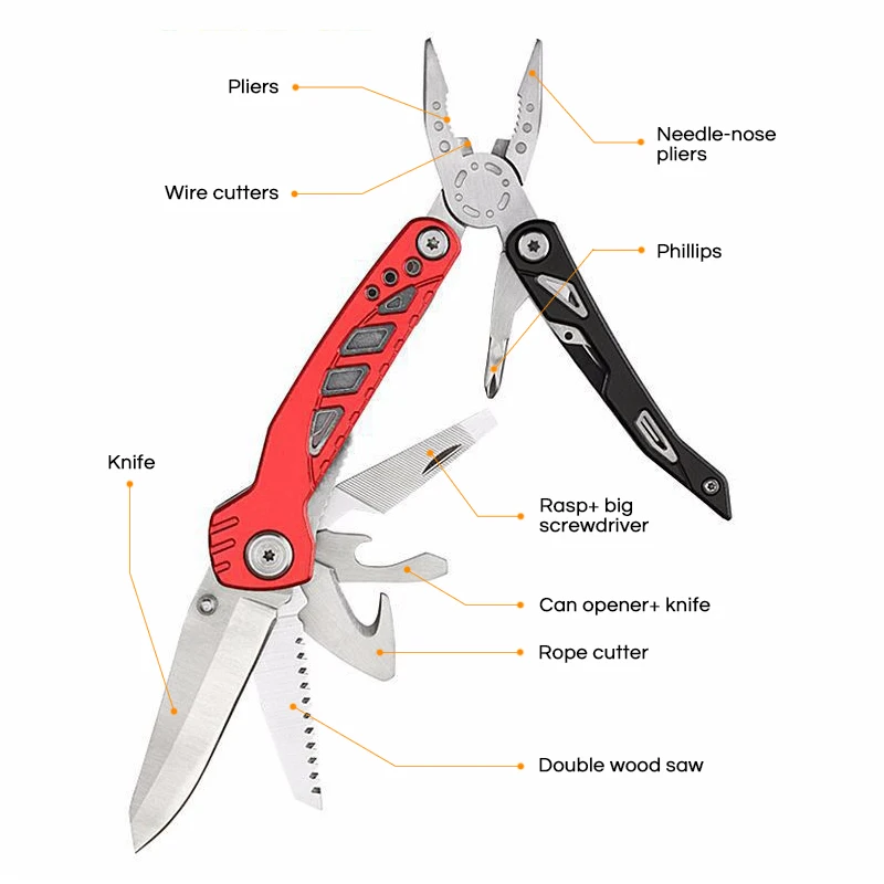Multitool Outdoor Knife Tool with Pocket Multipurpose Stainless Steel Pliers Saw Survival Folding for EDC Camping | Инструменты