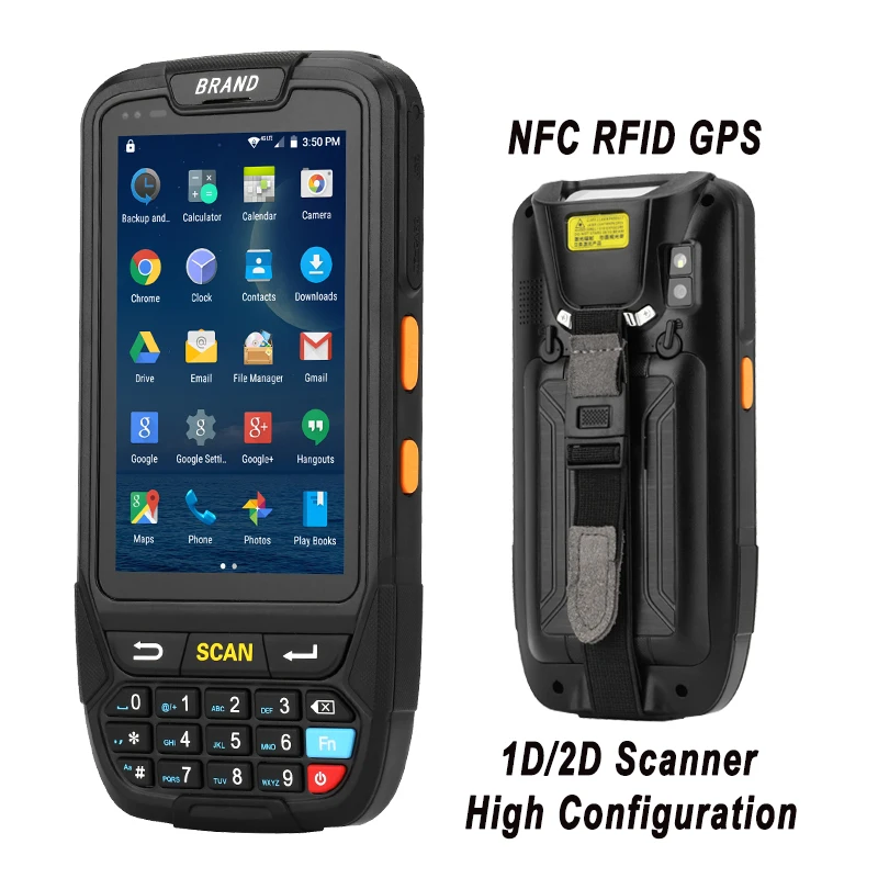 Android 7 0 портативный pos терминал с NFC UHF RFID считыватель памяти 4 дюймовый большой