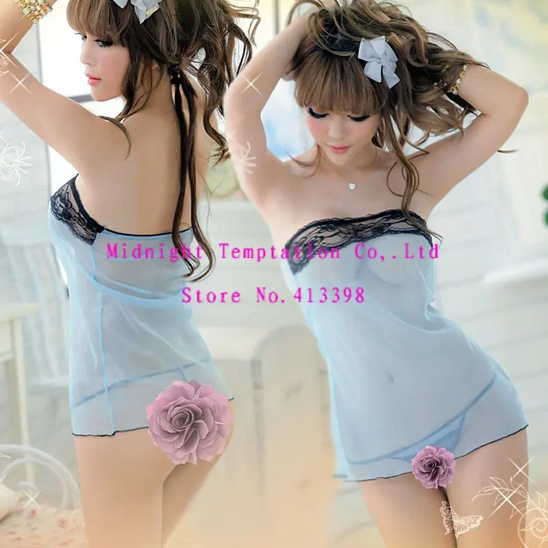 Free shipping hot sales lace Lingerie sexy club wear loverly water blue Sleepwear Underwear adult costumes | Тематическая одежда и