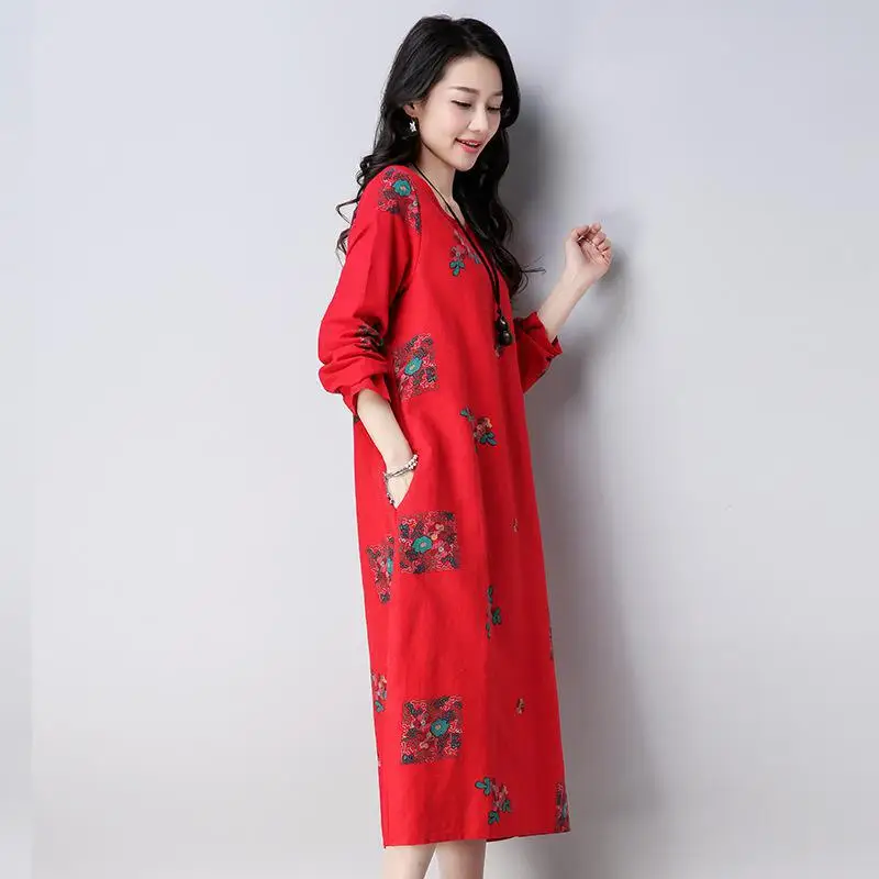 NFIVE бренд 2018 женские платья тонкой длины этническое весенне осеннее платье с