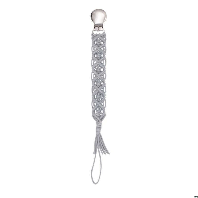 Зажим для соски-пустышки ручной работы винтажная хлопковая пряжа