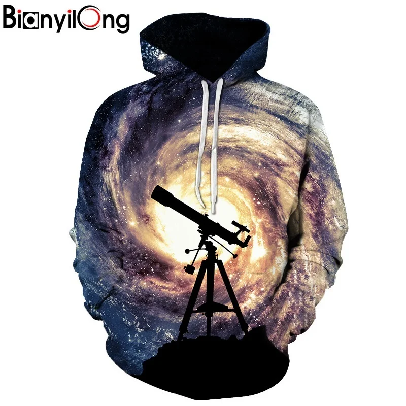 

New Fashion Men/Women 3d Sweatshirts Print Telescope whirlpool Hoodies Autumn Winter Thin Hooded Pullovers Tops