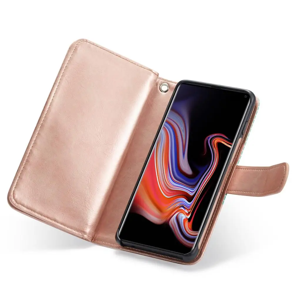 Для samsung Galaxy S8 S9+ S10+ Note9 S10E кошелек в полоску флип из искусственной кожи съемный вместительный многофункциональный чехол-крышка