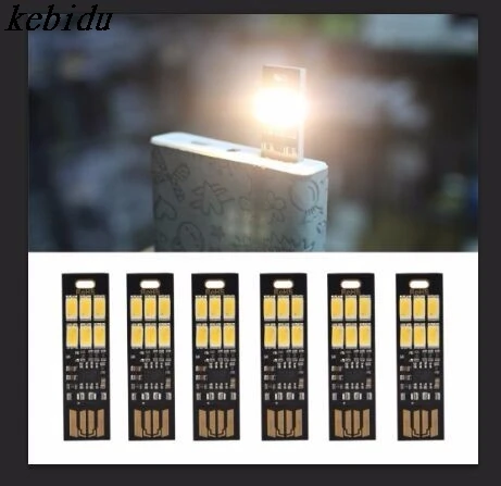 Kebidu 10 шт./компл. мини Карманный USB мощность 6 LED брелок свет 1 Вт 5А 6000 К для диммера