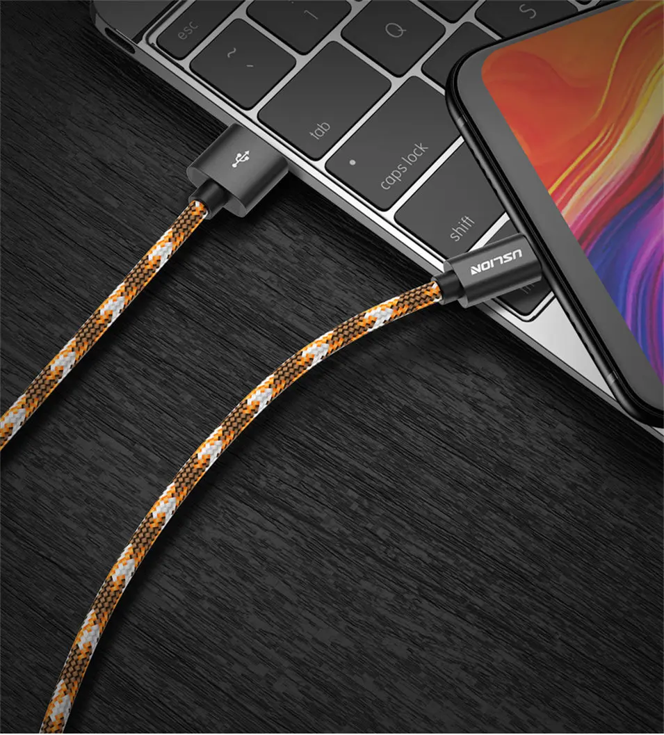 USLION Тип usb C кабель для huawei P20 samsung S9 USB C кабель для быстрой зарядки и передачи данных для Xiaomi Mi8 F1 Oneplus 6 NEX 5 T Тип-c Зарядное устройство