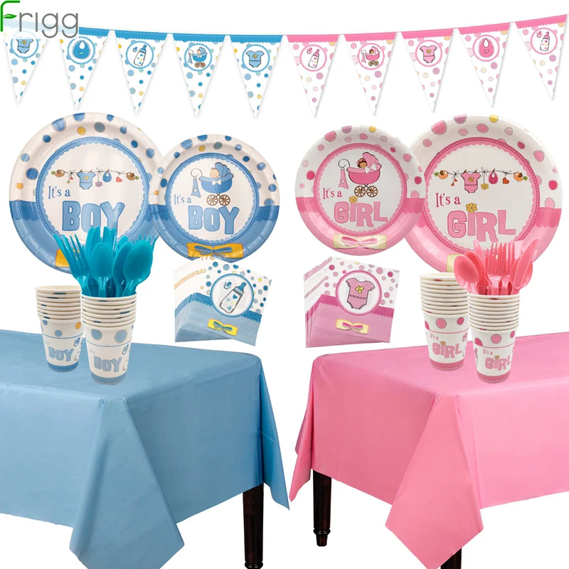 Frigg Baby Shower Decoration Boy Girl Birthday Party Decor Babyshower Disposable Tableware Gender Reveal Supplies | Дом и сад