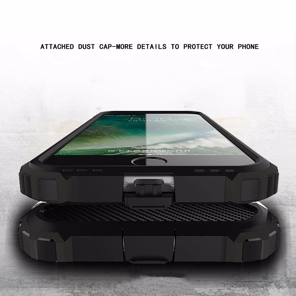Прочный Armour PC + TPU чехол для телефона iPhone 7 Plus противоударный принципиально coque dust