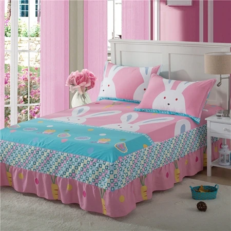 Fitted Sheet7 Гофрированная принцесса простыня мультфильм животных Хлопок Покрывала кровать юбка плотная простыня для детей Твин Полный queen King размер покрывало - Цвет: Fitted Sheet7