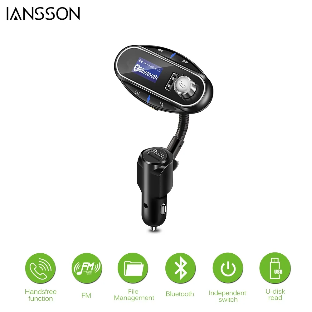 T12 автомобиля AUX MP3 плеер Bluetooth Car Kit Hands Free вызова fm передатчик Поддержка TF карты/U