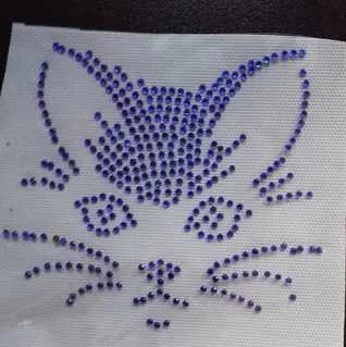 2 шт./лот синий кот Горячая фиксация дизайн камень Стразы Переводные мотивы