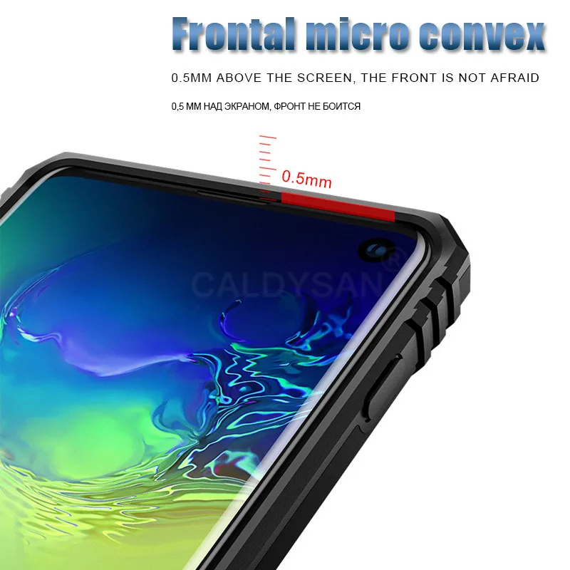 Роскошный армированный силиконовый чехол-бампер для samsung Galaxy S8, S9, S10 Plus, S10e, автомобильный держатель, кольцевой чехол, Note 8, 9, 10, противоударный чехол