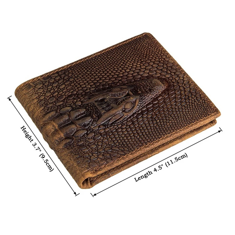 Мужской брендовый кошелек из натуральной кожи WERICHEST короткий крокодиловой с