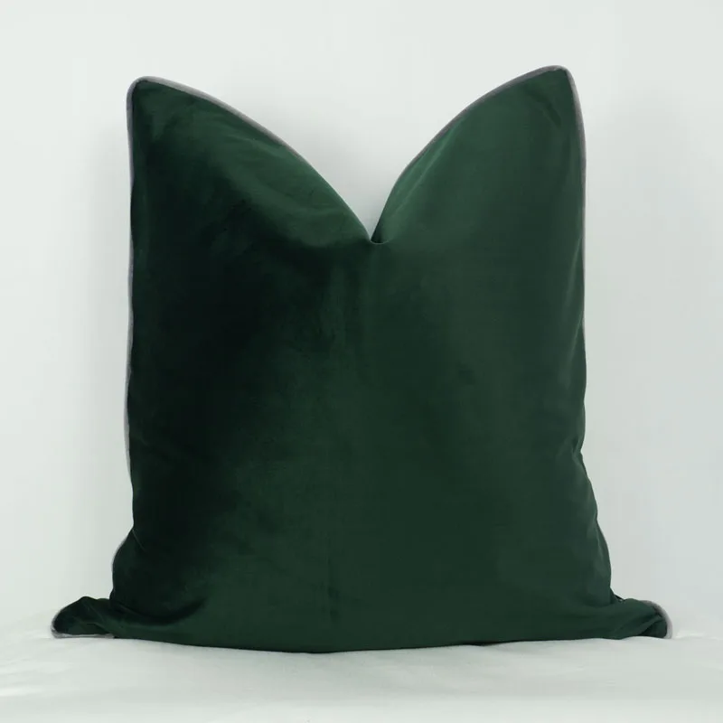 Olive Green Разноцветная серая бархатная Наволочка на подушку, розовый, синий, зеленый Чехол на подушку, Наволочка на стул, диванную подушку, без набивки - Цвет: Olive Green