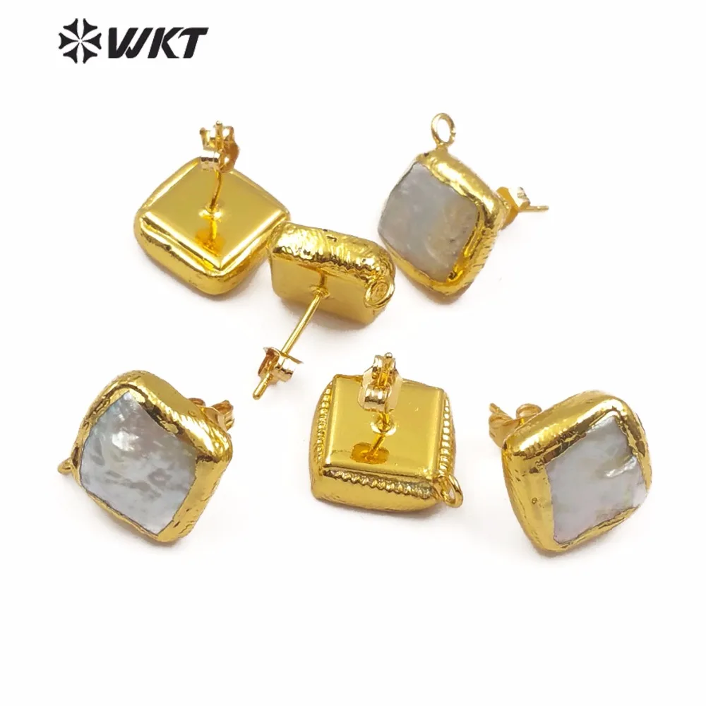 WKT WT JF302 Connector натуральные жемчужные золотые серьги соединительные