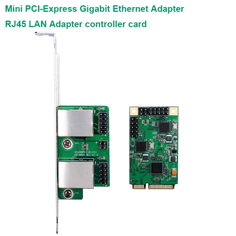 Материнская плата Gigabit Ethernet Mini PCI-Express 2 порта гигабитная ethernet-контроллер карта RJ45