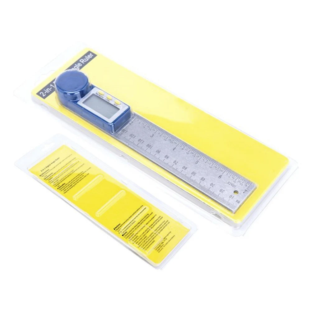 

2in1 Stainless Steel Digital Angle Finder Ruler 360 Degree Measure Angle Length Digital Ruler Protractor Tool Metric Imperial