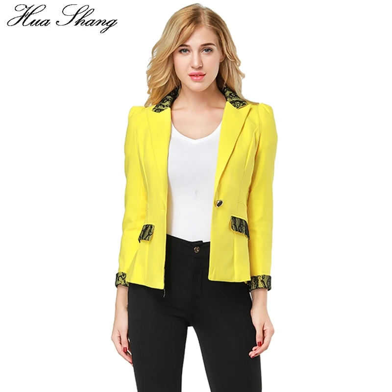 

Spring Autumn Long Sleeve Women Blazers And Jackets Elegant Lace Patchwork Thin Outwear Coat OL Slim Ladies Work Office Clothes