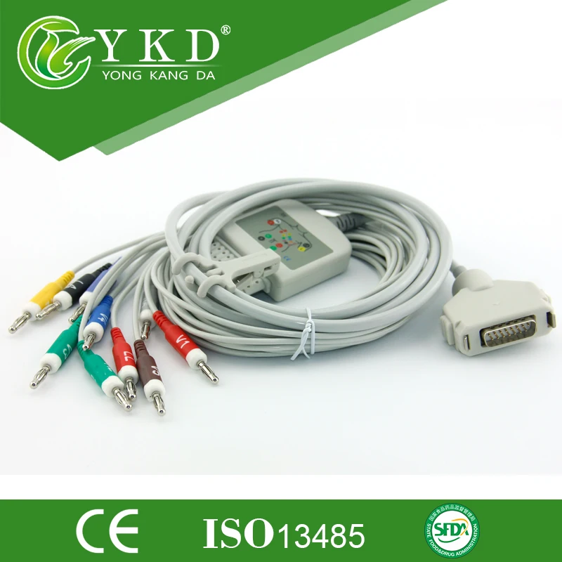 Fukuda Denshi FX 7102 аксессуары ekg CardiMax 7101 7202 7402 2111 FCP 2155 с 10 свинцом AHA Banana 4 0|cable ecg|cable 2cable |