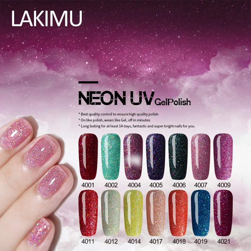 LAKIMU неоновый УФ-гель для ногтей блестящая Звезда красочный Счастливый Цвет