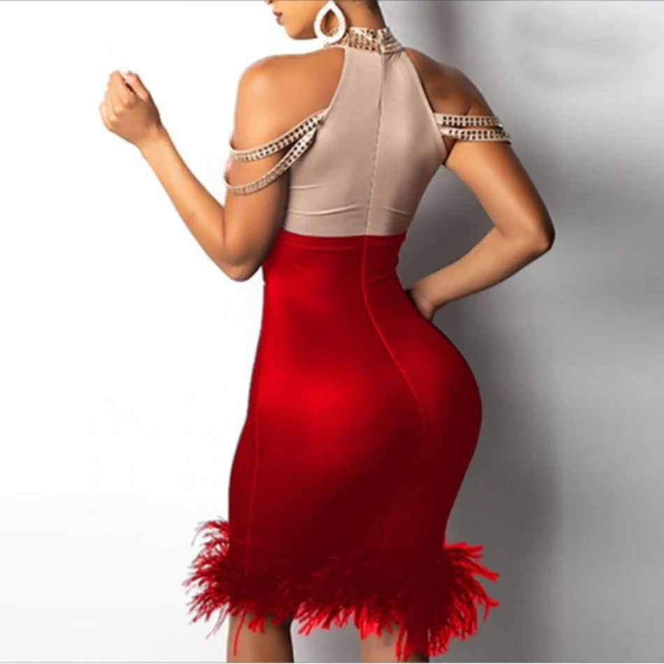 2020 Новый Для женщин Бандажное платье цвет: черный синий красное с открытыми