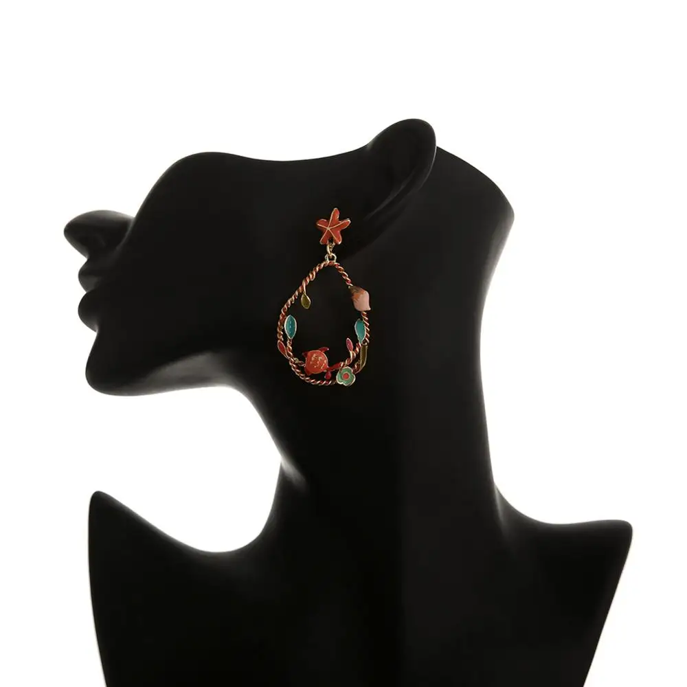 Женские серьги подвески Cring Coco большие геометрические ручной работы с длинными