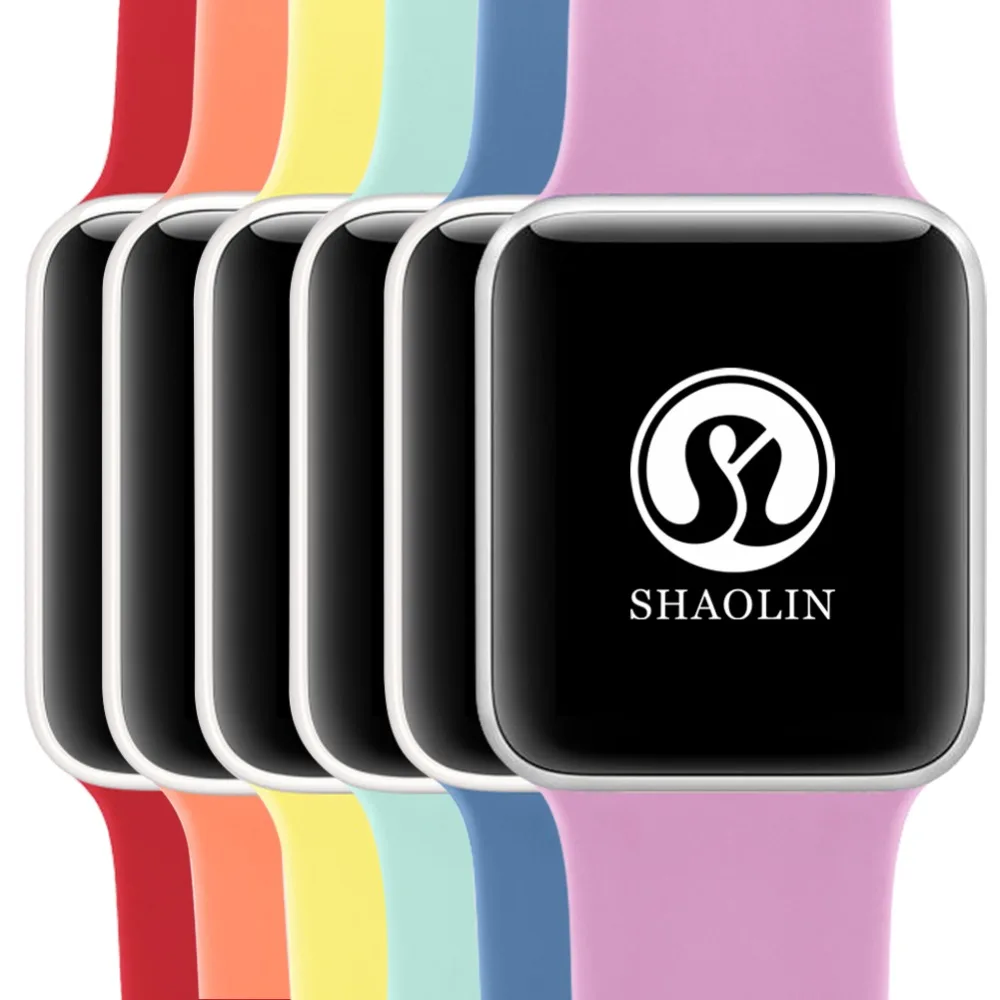 Мягкий силиконовый спортивный ремешок для Apple Watch Series 1 2 3 42 мм резиновый часов