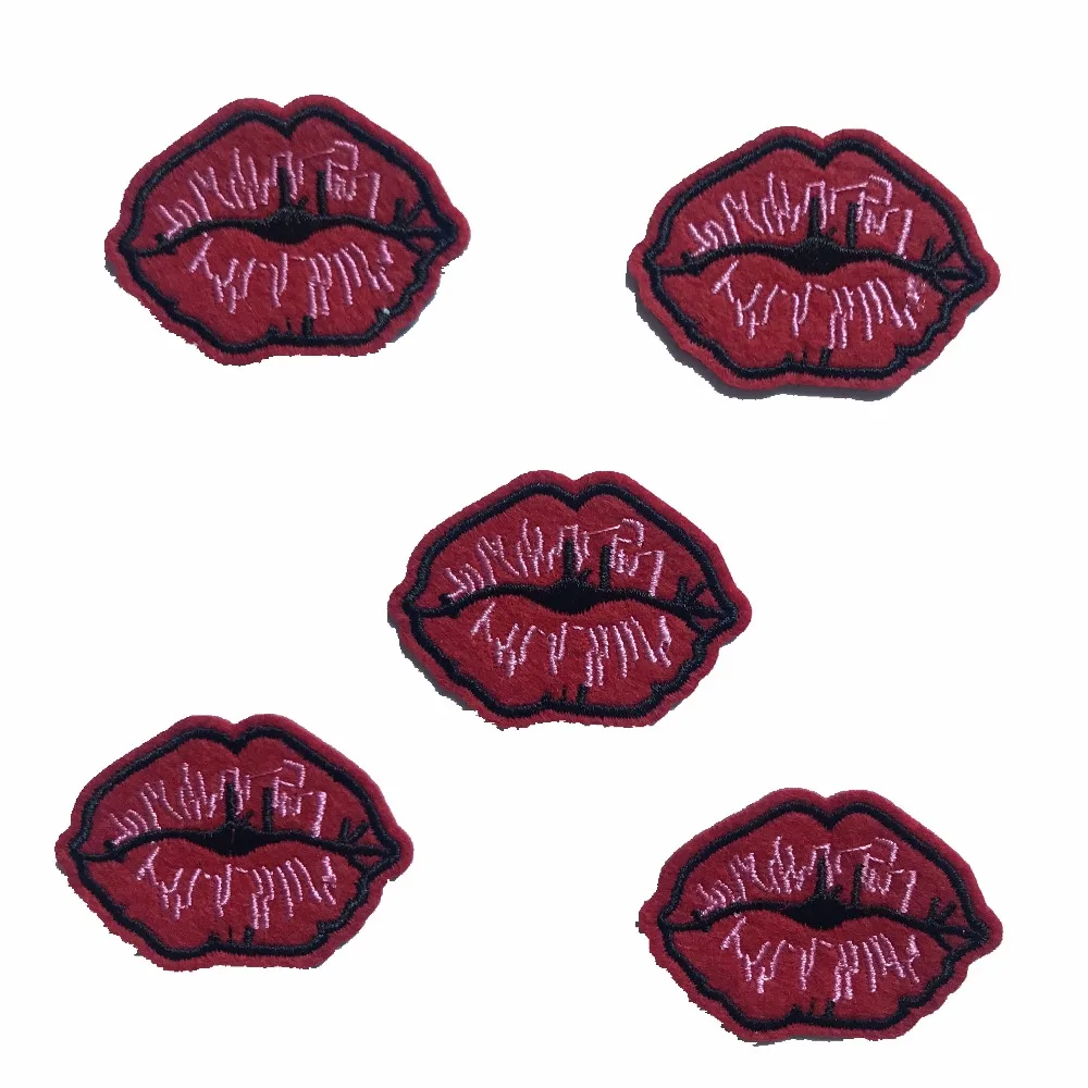

20PCS/lot Sexy Red Lips Patches Iron on Embroideried Partch for Clothes Bags DIY Sewing Accessories Decoration Badges Allpiques