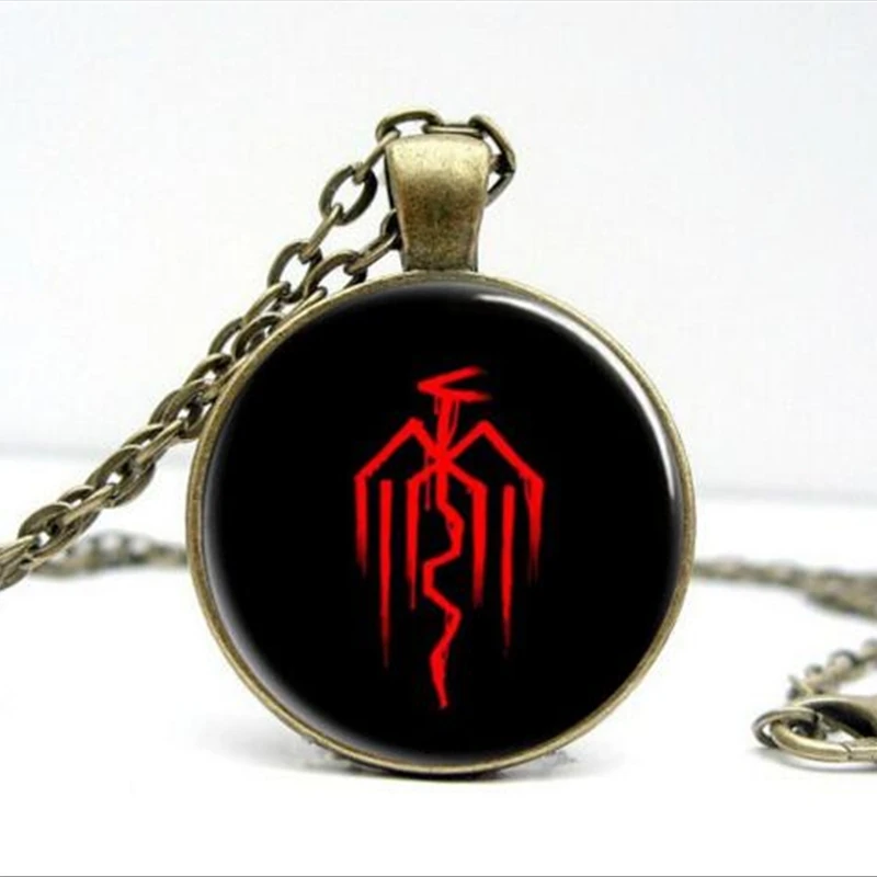 Мода, новинка, кулон Dragon Age, серое ожерелье, стеклянный кабошон, кулон, ожерелье, художественный подарок для мужчин и женщин, A-090-1, HZ1