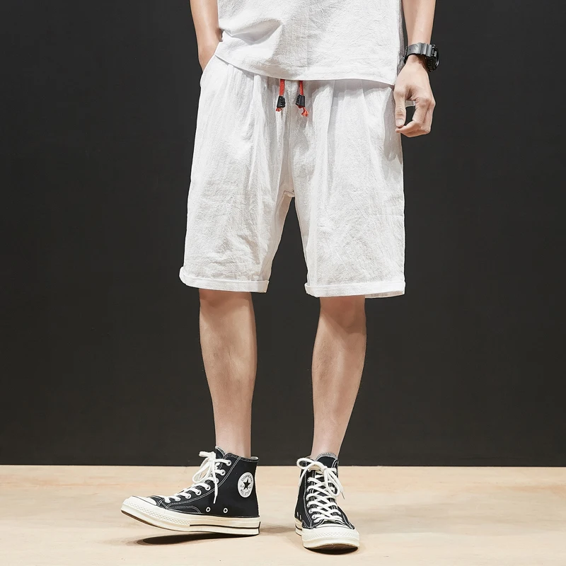 Женские летние хлопковые льняные повседневные свободные шорты мужские домашние