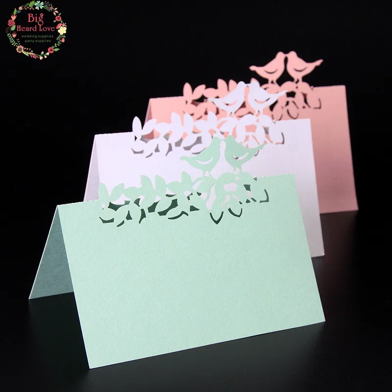 40 шт. декоративные настольные карты с птицами и лазерной резкой|card love|love cardsdecorate