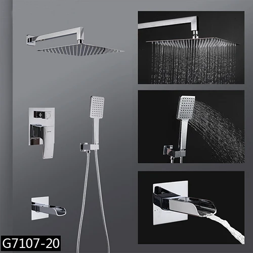 G7107-20 GAPPO смеситель для душа, смеситель для ванной комнаты, смеситель для ванны, смеситель для ванны, набор для водопада, набор для душа, хромированный дождевой душевой комплект - Цвет: G7107-20