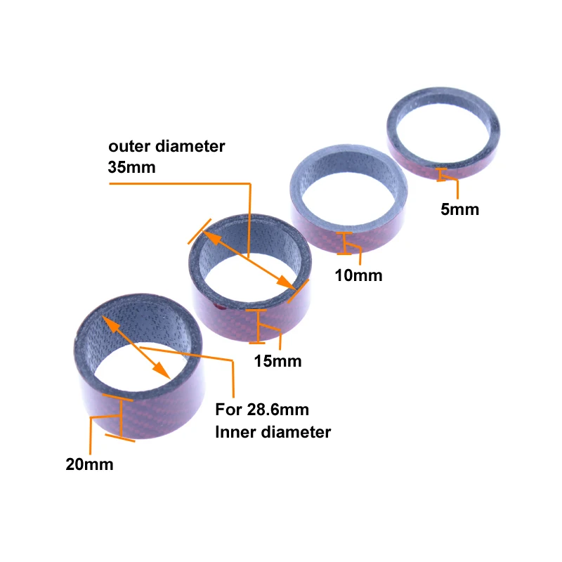 4 шт. полностью углеродная Велосипедная вилка комплект шайб распорка набор вынос