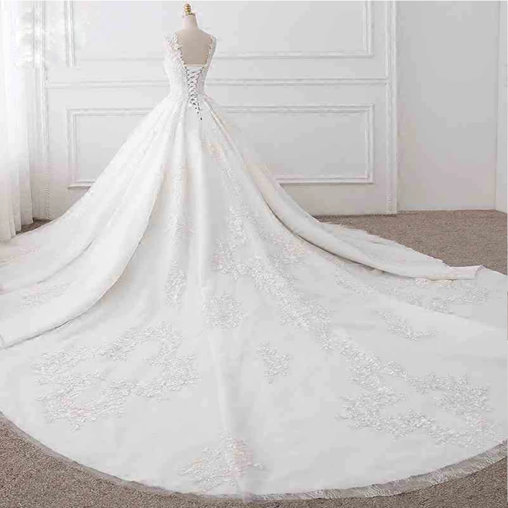 Vestido De Noiva индивидуальный заказ с v образным вырезом Свадебное платье
