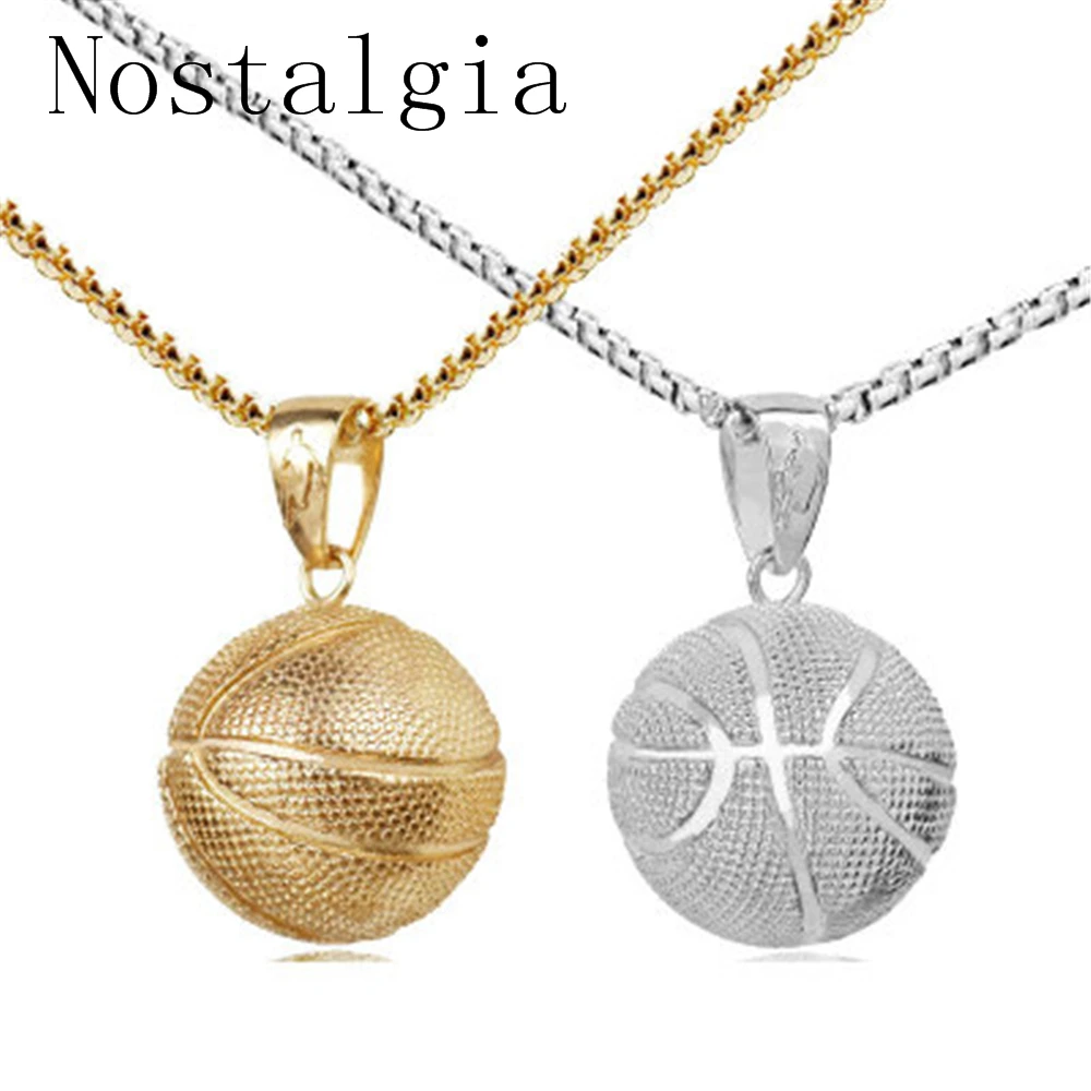 3D баскетбольные ожерелья серебряного цвета кулон спортивные хип-хоп ювелирные
