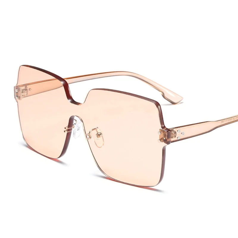 Солнцезащитные очки женские модные яркие цвета квадратные без оправы с