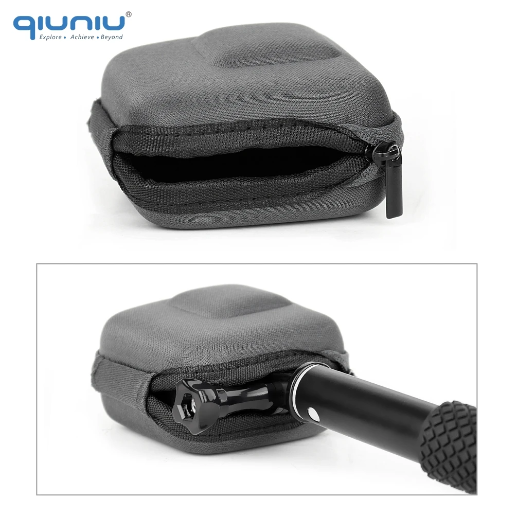 QIUNIU мини-чехол для хранения Компактная сумка защитная коробка для переноски для GoPro Hero 8 7 6 5 для Hero7 серебристый/белый для Go Pro аксессуар