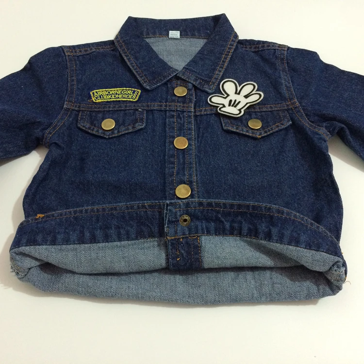 Boys Girls Cartoon Pattern Cowboy Jackets Denim Clothes Long-sleeve Coat and Kids Children's clothes | Детская одежда и обувь