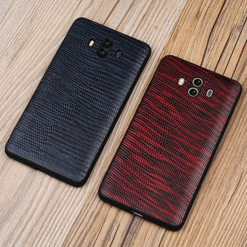 Натуральная кожа чехол для телефона Huawei Mate 9 10 Pro Ящерица Текстура мягкая оболочка
