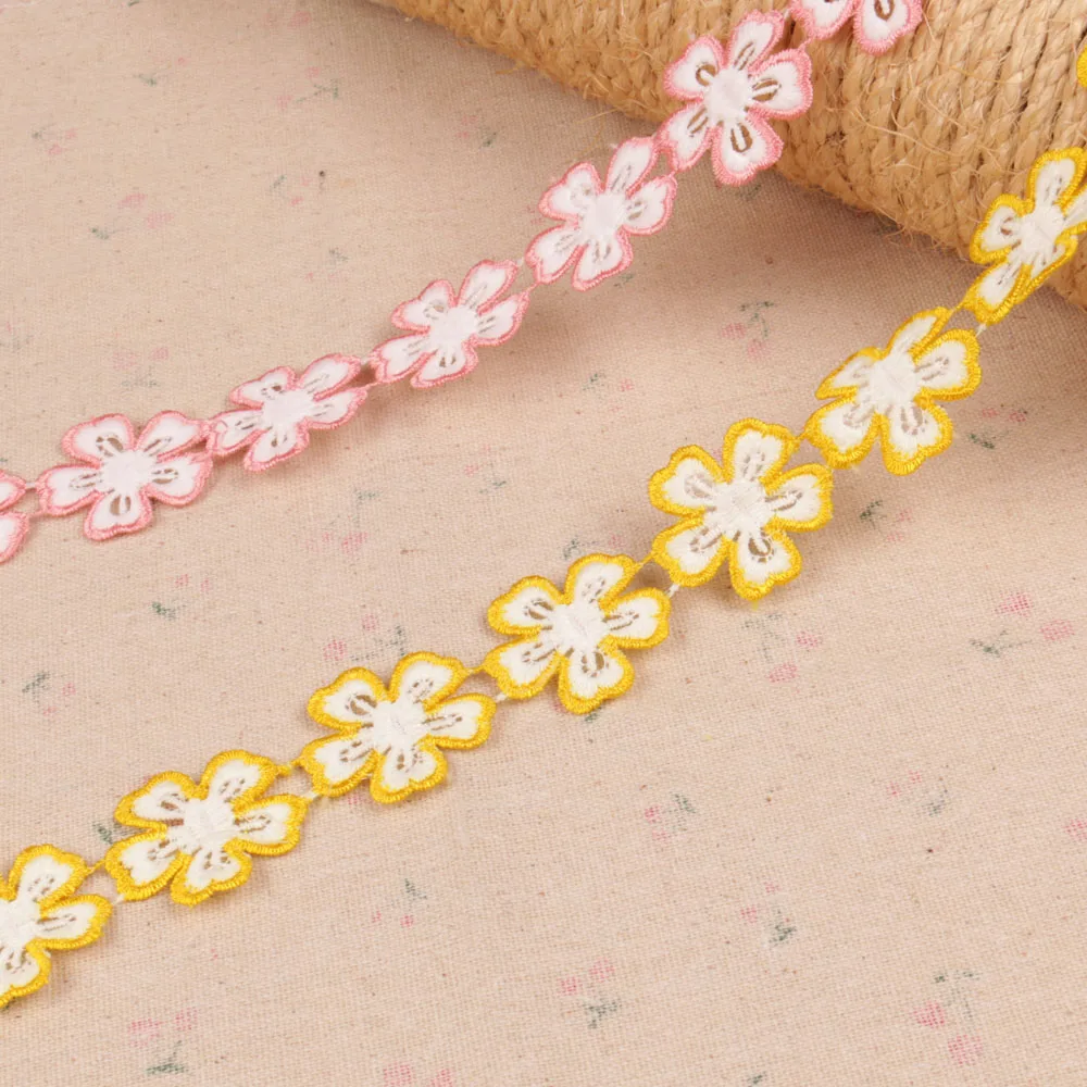 2 ярдов 30 мм широкая аппликация вышитый цветок кружевная отделка Ткань DIY Ручная