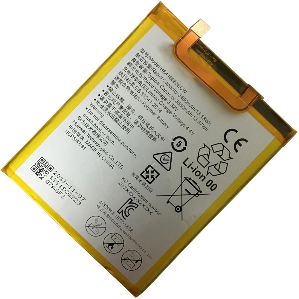 Оригинальный аккумулятор HB416683ECW для телефона Huawei Nexus 6P H1511 H1512 3450 мАч оригинальный