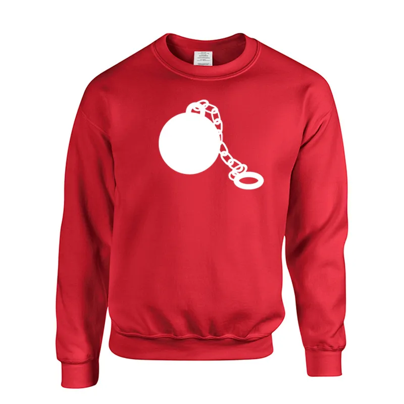 Free delivery BALL AND CHAIN PRISONER CONVICT ESCAPEE FUGITIVE Print Anime Fashion Streetwear Fitness Men's Sportswear Hoodies | Мужская