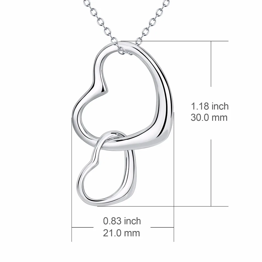 925 Серебряные кулончики в стиле Hollow Style Heart to Love из серебра стерлингового сплава для женщин, ожерелье-заявление Necklace Jewelry Gifts GNX0100 on.