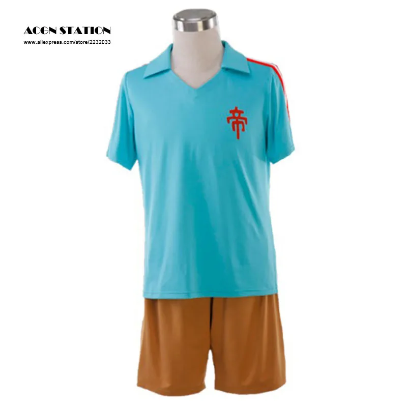 Free Shipping New Inazuma Eleven Imperial School Cosplay Costume Blue Summer Football Boys Trikot | Тематическая одежда и